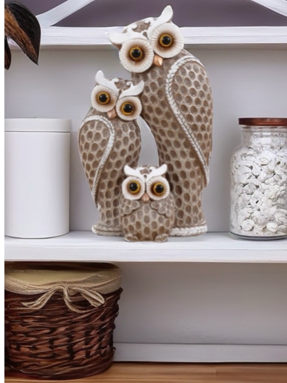 Resign Owl Family Figurine - Picture 4 of 12
